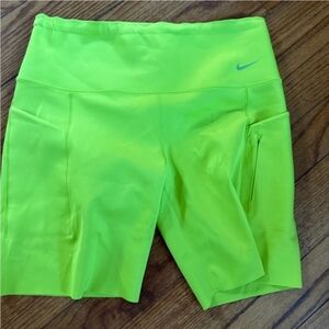 Nike GO Womens Lime Green Biker Shorts. Size XL. NWOT
